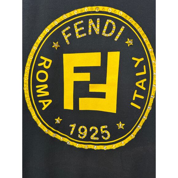 Fendi Black Roma 1925 Logo Crewneck Sweatshirt Women’s L - Picture 5 of 16